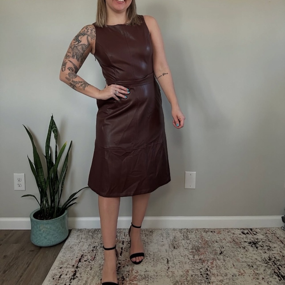NWT EXPRESS XS FAUX LEATHER DRESS